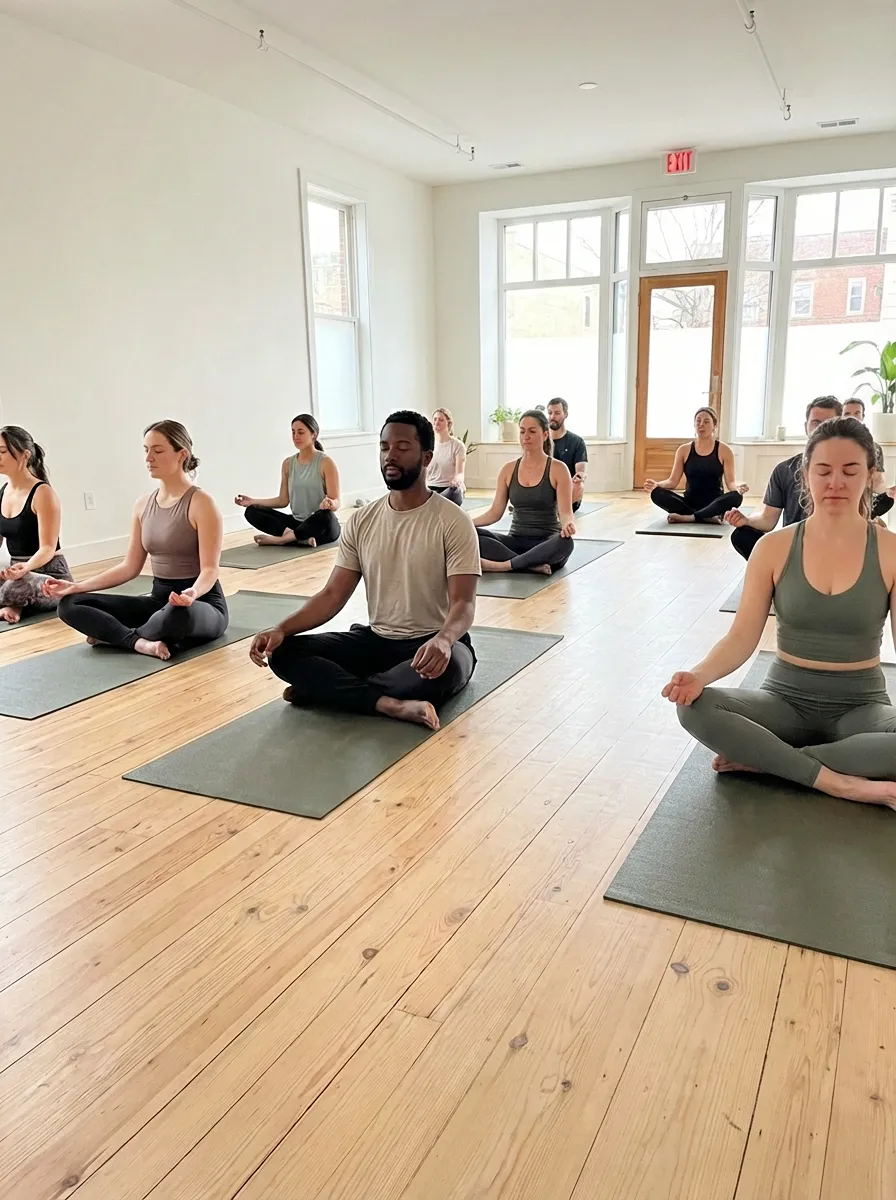 Yoga session in the studio